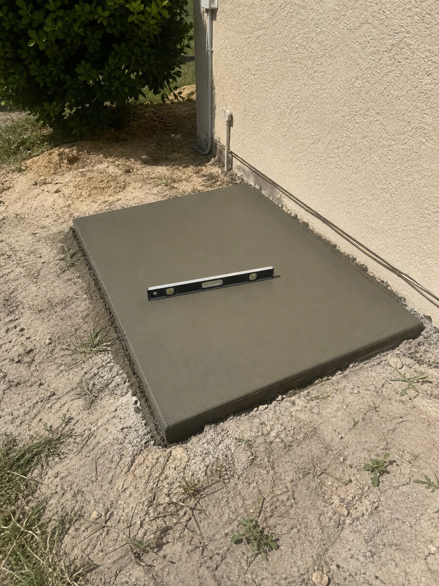 Concrete equipment pad planning for a Jensen Beach property